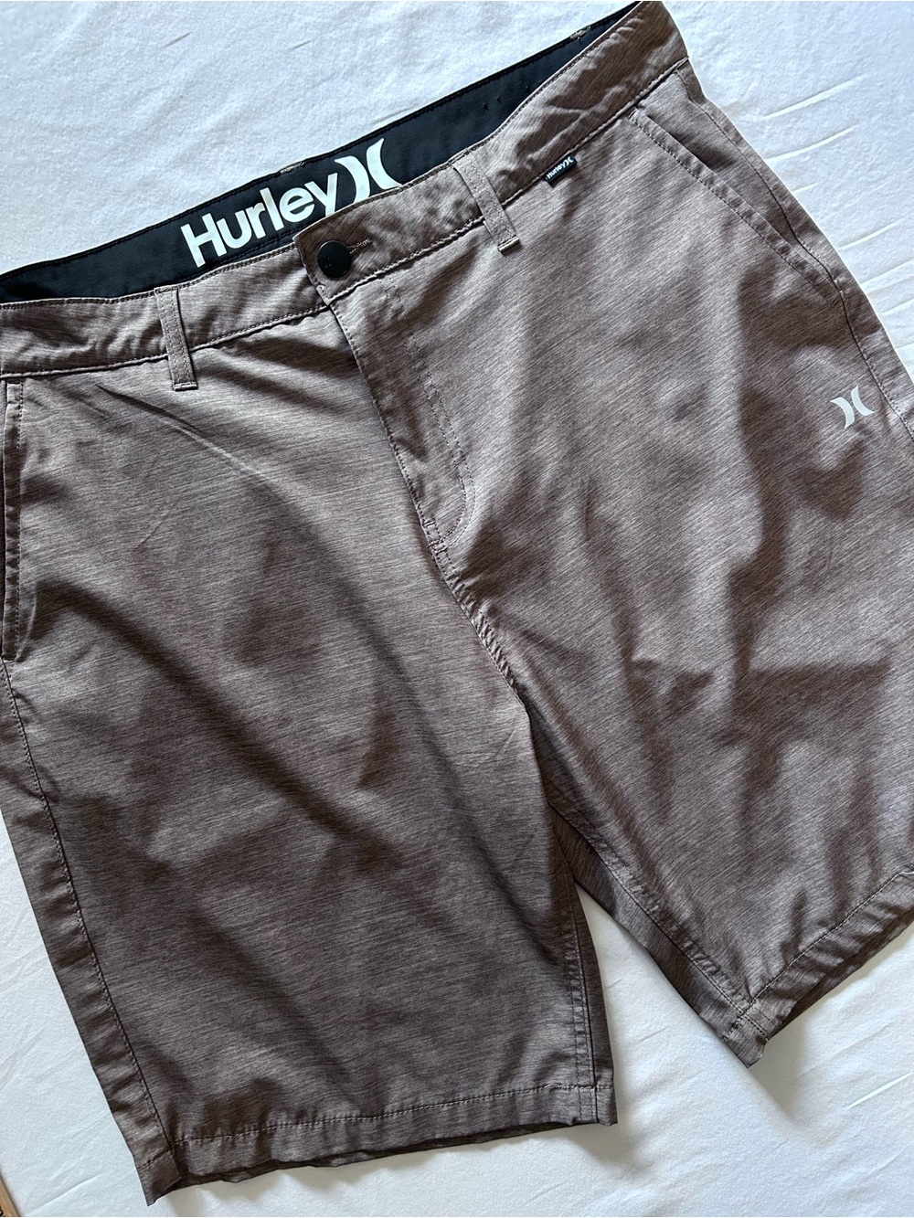 Hurley Men’s Hybrid Performance Shorts 36 Brown Heather Golf Surf 9”